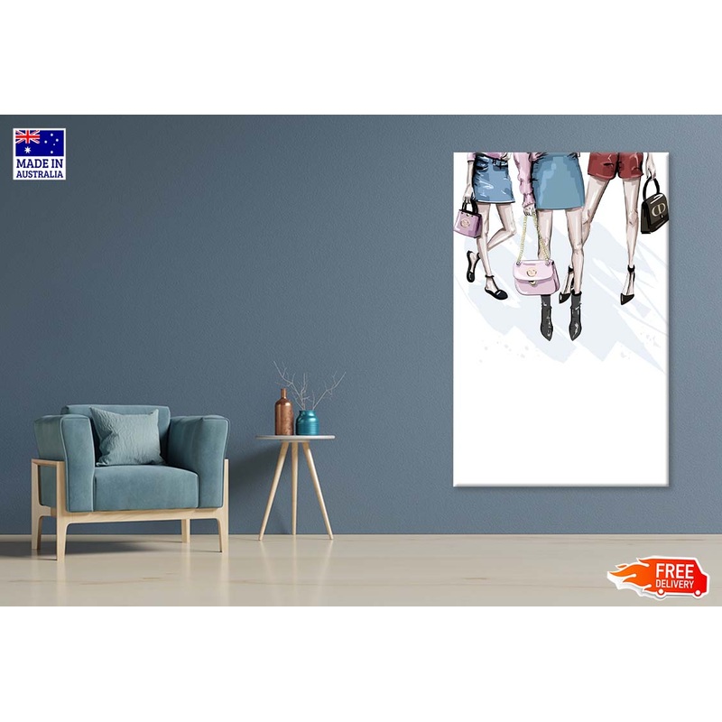Modern Women with Elegant Handbags Print 100% Australian Made