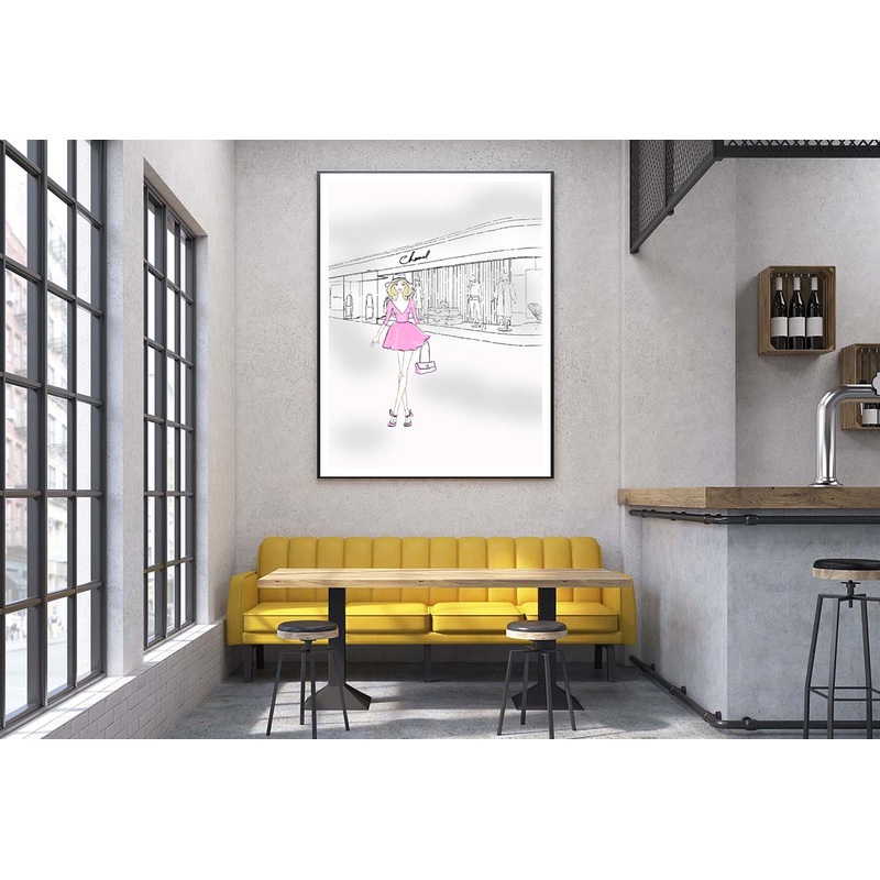 Pink Girl With Elegant Fashion Store Design Home Decor Premium Quality Poster Print Choose Your Sizes