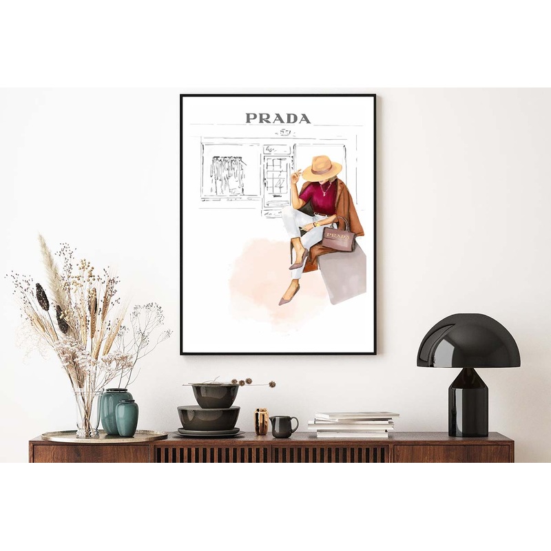 Stylish Girl with Hat Fashion Art Design Home Decor Premium Quality Poster Print Choose Your Sizes
