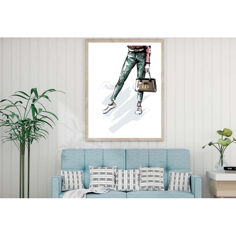 Stylish Sneakers with Luxury Handbag Design Home Decor Premium Quality Poster Print Choose Your Sizes
