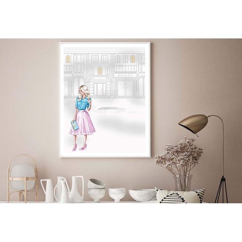 Stylish Woman with Fashion Store Design Home Decor Premium Quality Poster Print Choose Your Sizes
