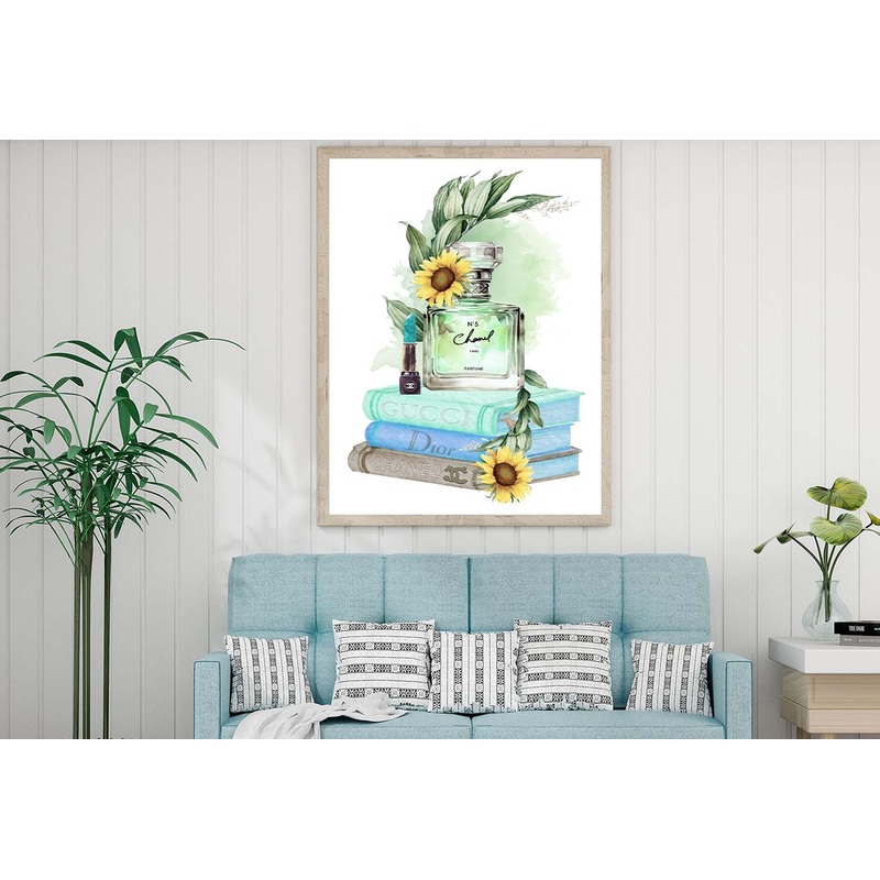 Sunflower Green Colored Perfume Design Home Decor Premium Quality Poster Print Choose Your Sizes