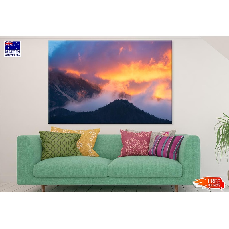 Sunset Over Mountain Photograph Print 100% Australian Made