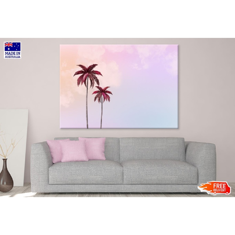 Aesthetic Background & Palm Trees Illustration Print 100% Australian Made
