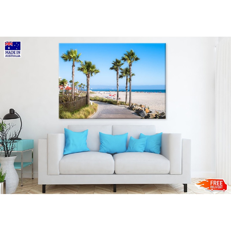 Beach & Palm Trees View Photograph Print 100% Australian Made