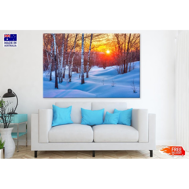 Tree on Snow Covered Ground Photograph Print 100% Australian Made
