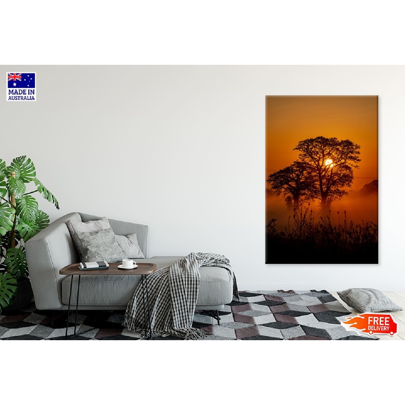 Trees Sun Setting View Photograph Print 100% Australian Made