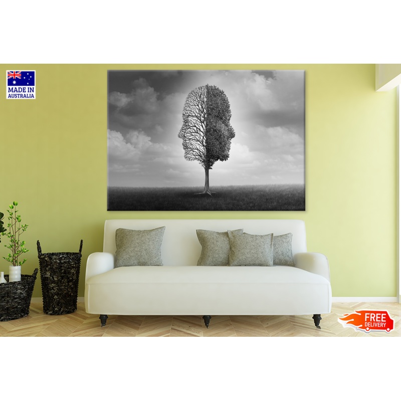 B&W Faces Shape Tree Photograph Print 100% Australian Made