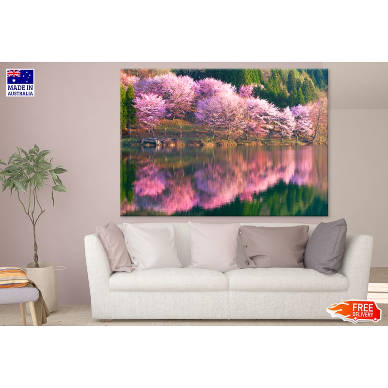 Blossom Flower Trees & River View Photograph Print 100% Australian Made
