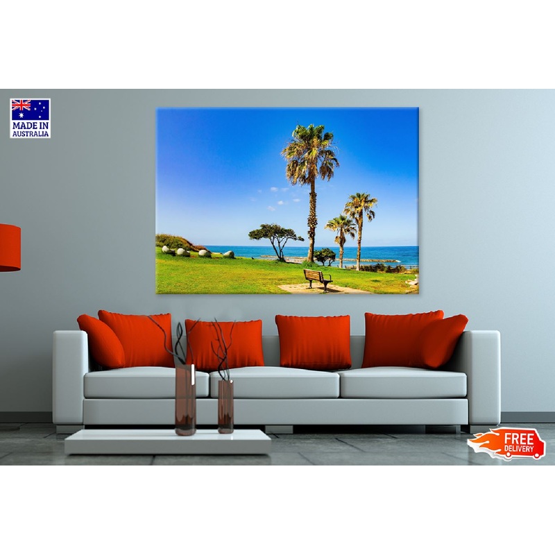 Tall Palms Trees on Green Lawns Photograph Print 100% Australian Made