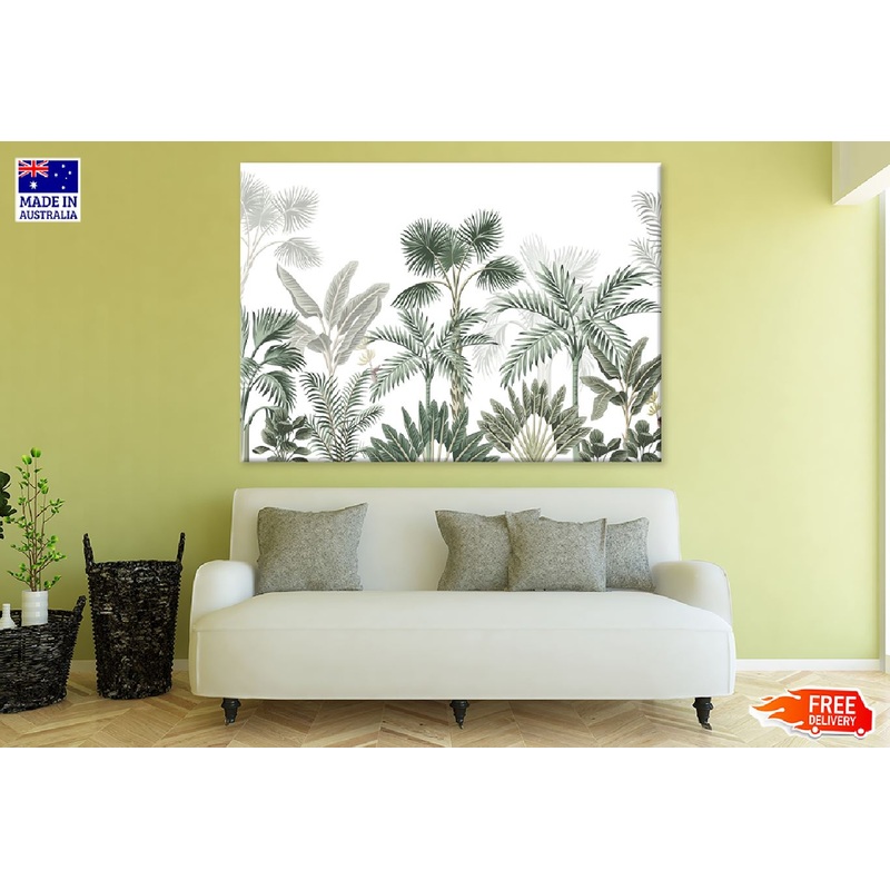 Various Tropical Trees Vector Art Print 100% Australian Made