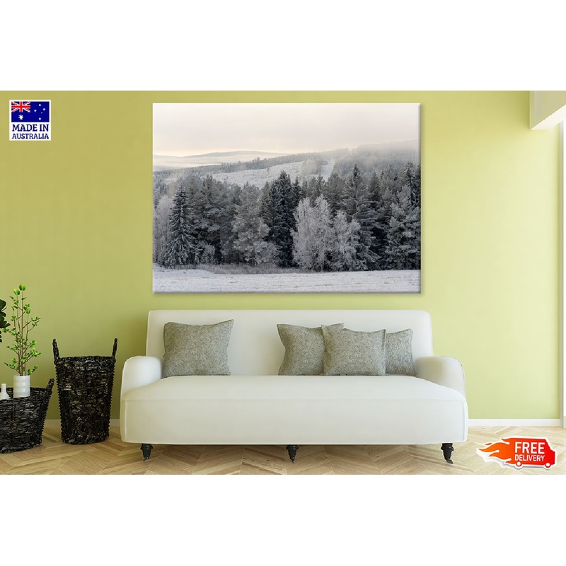 Winter Frozen Trees on Snow Photograph Print 100% Australian Made