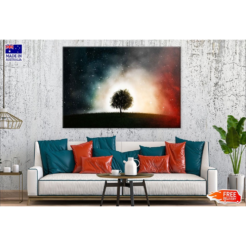 Alone Tree & Milky Way Sky View Photograph Print 100% Australian Made