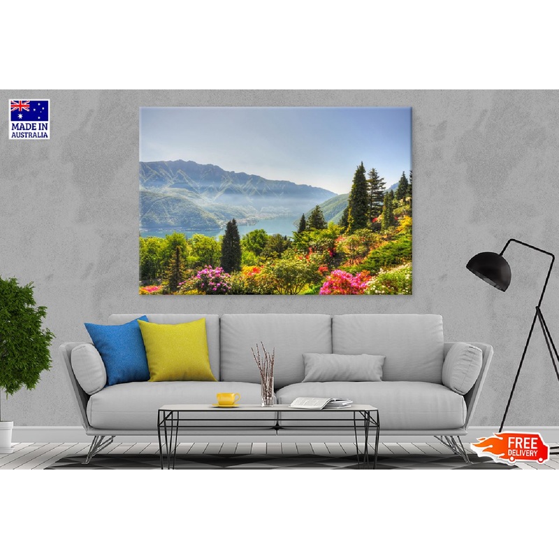 Autumn Flower Trees & Mountains Photograph Print 100% Australian Made