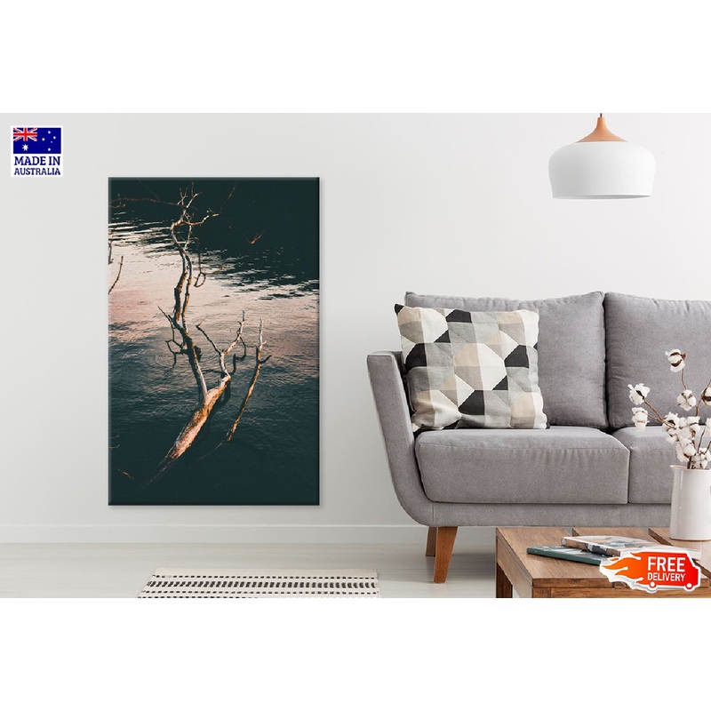 Broken Tree Trunk on Lake View Photograph Print 100% Australian Made