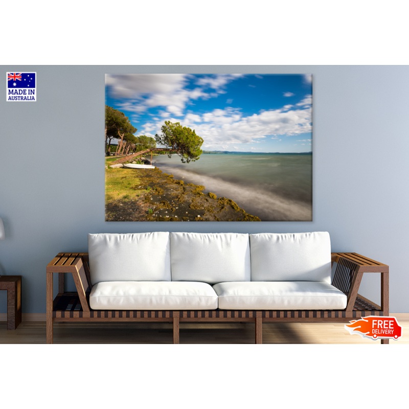 Trees & Lake Sky Scenery View Photograph Print 100% Australian Made