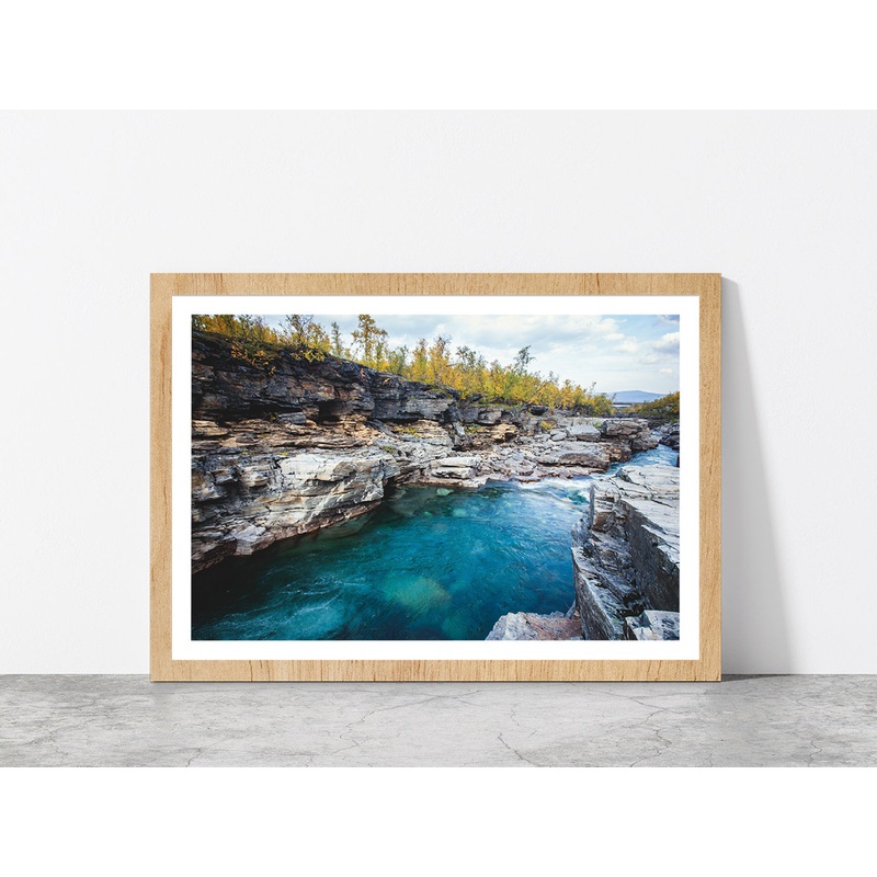 Autumn Of Abisko National Park Glass Framed Wall Art, Ready to Hang Quality Print
