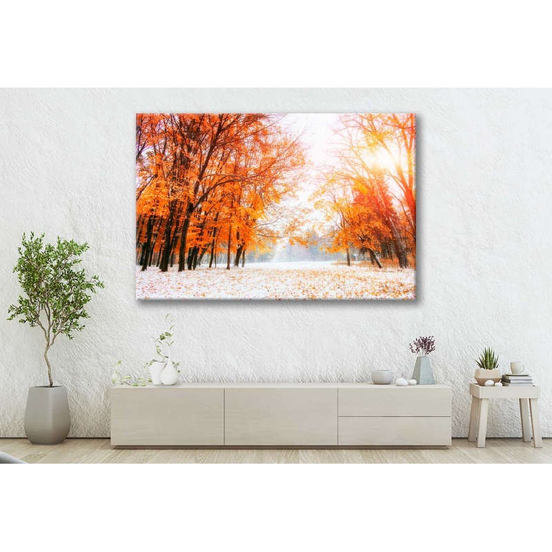 Bella Home Autumn Trees in a Park Scenery Print Canvas Ready to hang
