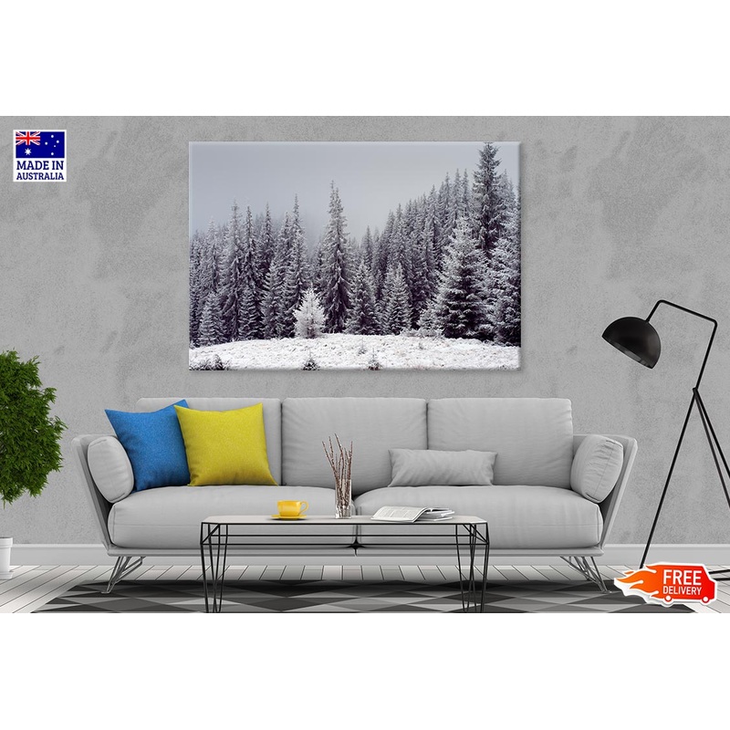 Trees Covered With Fresh Snow Print 100% Australian Made