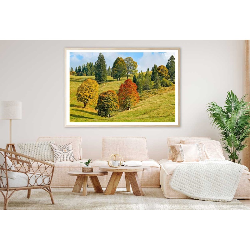 Trees on Green Mountain Hill View Photograph Home Decor Premium Quality Poster Print Choose Your Sizes