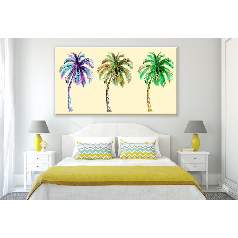 Tropical Colourful Palm Trees Painting Print 100% Australian Made