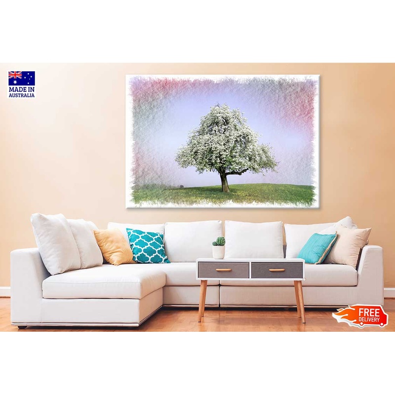 White Cherry Blossom Tree View Photograph Print 100% Australian Made