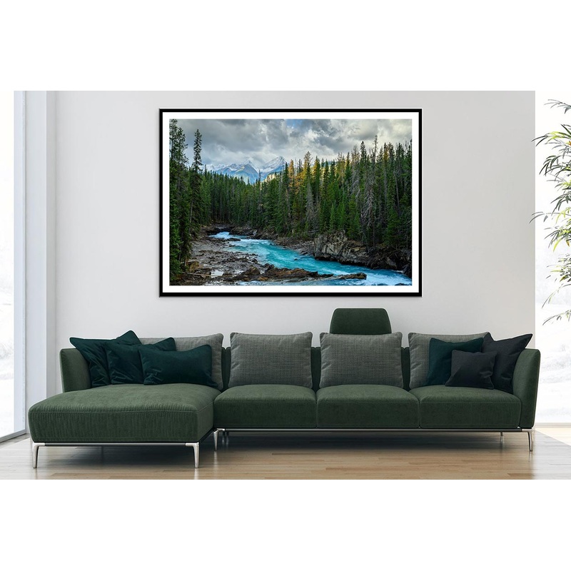 Autumn Forest River & Cloudy Sky Home Decor Premium Quality Poster Print Choose Your Sizes