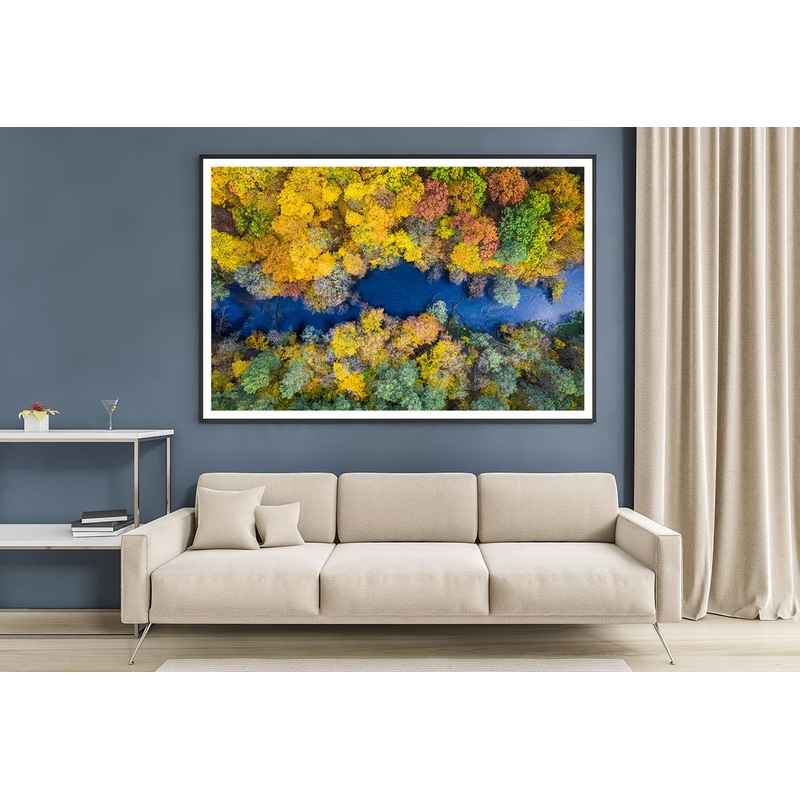 Autumn Forest & River Top View Home Decor Premium Quality Poster Print Choose Your Sizes