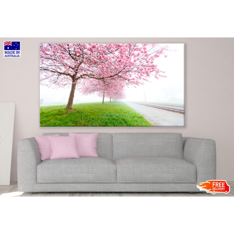 Cherry Blossom Trees Mist Print 100% Australian Made
