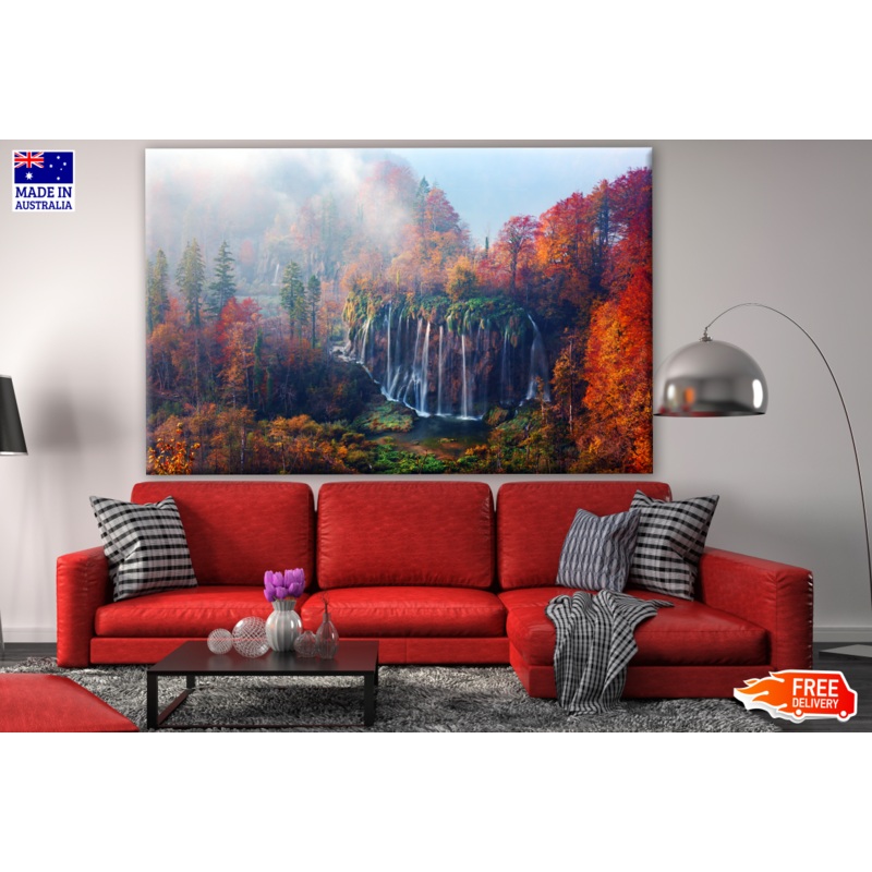 Autumn Forest with Mist Photograph Print 100% Australian Made