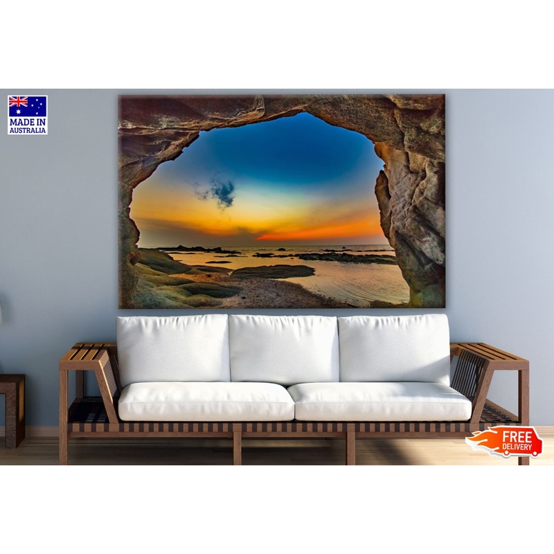 Beach Cave in Sunset Print 100% Australian Made