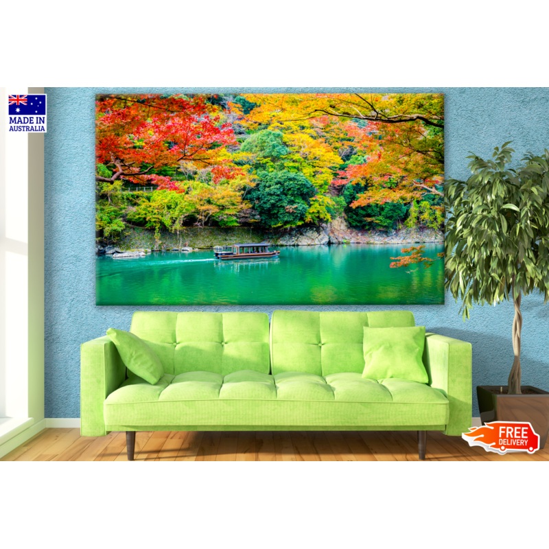 Boat Sailing on Lake Stunning Nature Photograph Print 100% Australian Made