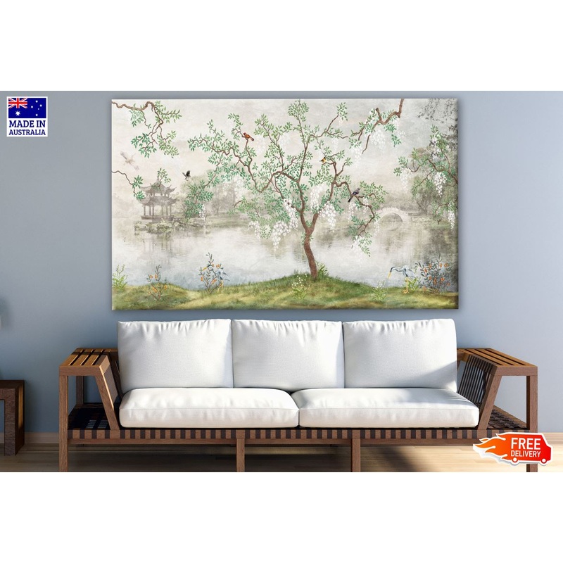 Tree & Birds Painting  Print 100% Australian Made