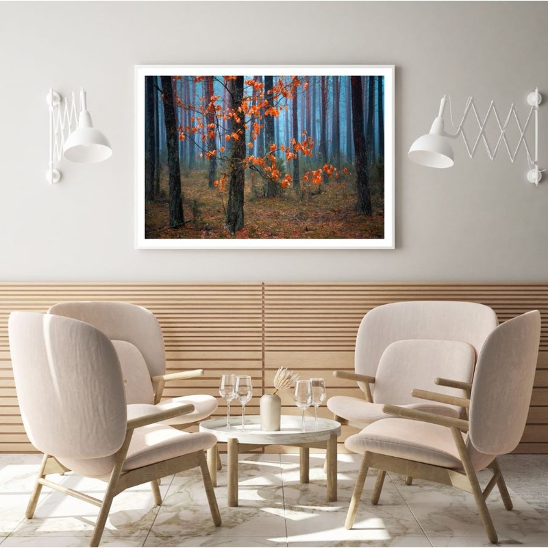 Autumn Misty Forest Photograph Home Decor Premium Quality Poster Print Choose Your Sizes