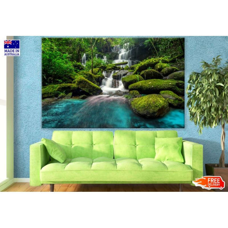 Waterfall in Forest Scenery Photograph Print 100% Australian Made