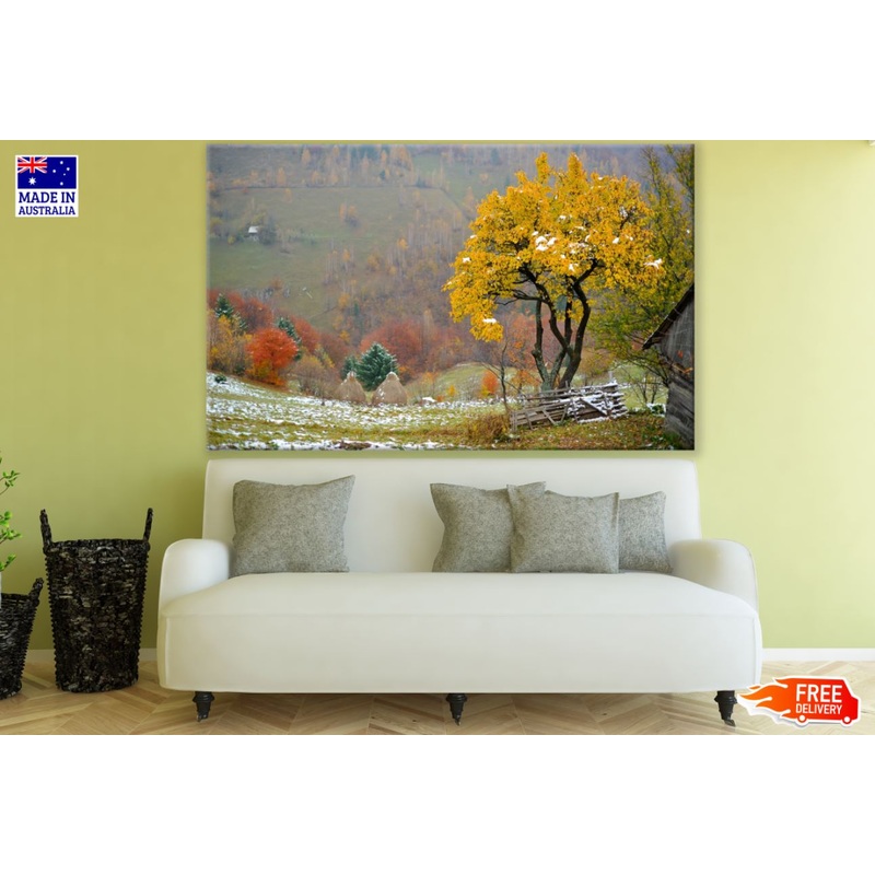 Yellow Tree Nature Scenery View Print 100% Australian Made