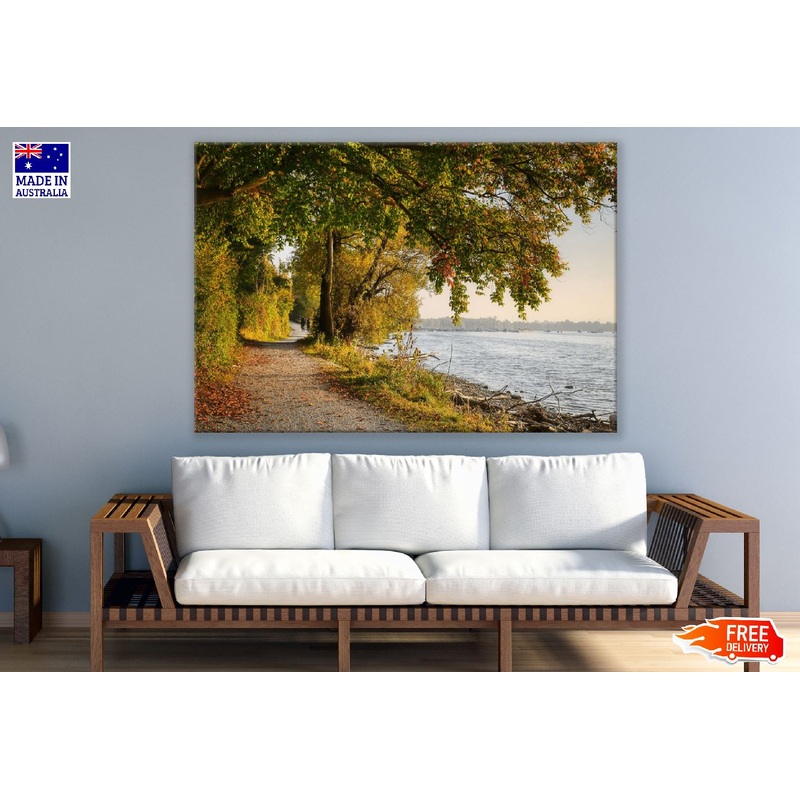 Autumn Avenue Nature Roads Trees & Lake Photograph  Print 100% Australian Made