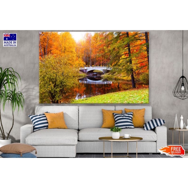 Autumn Forest & Bridge Photograph Print 100% Australian Made