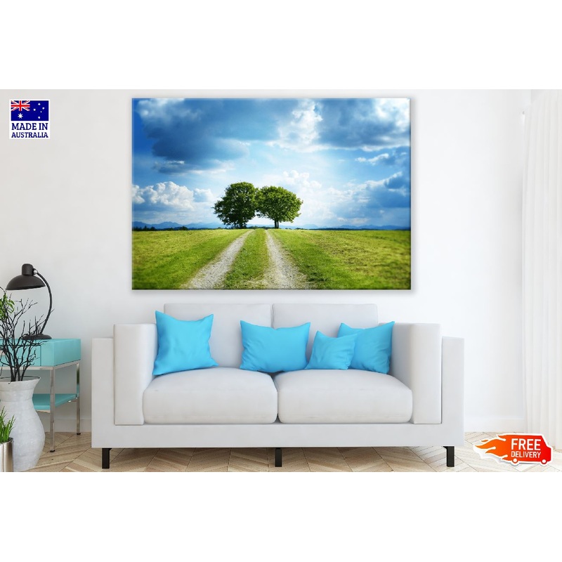 Tree on Mountain & Blue Sky Photograph Print 100% Australian Made