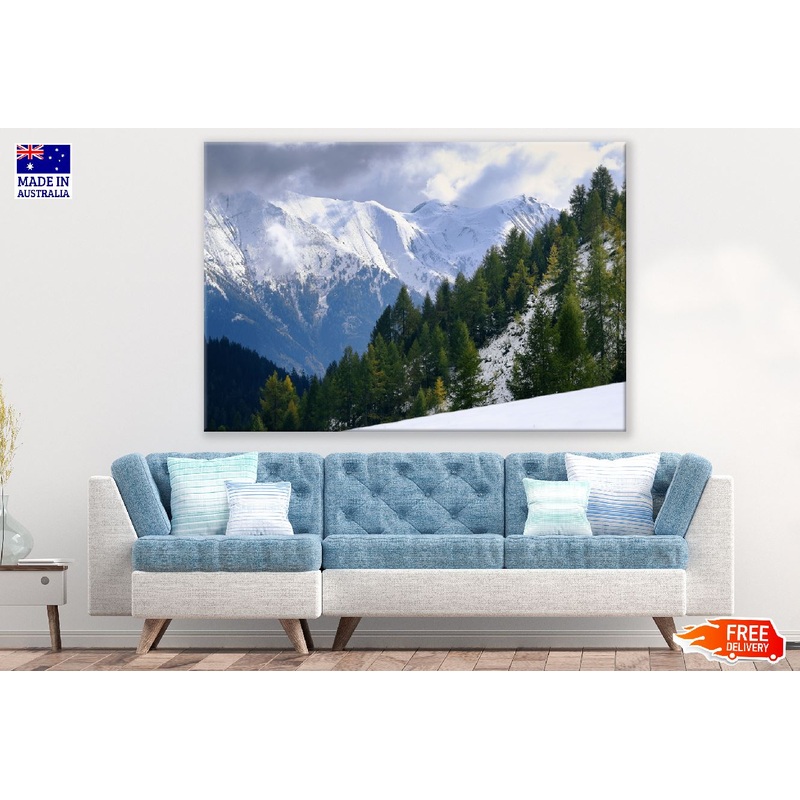 Trees on Mountains Scenery Photograph Print 100% Australian Made