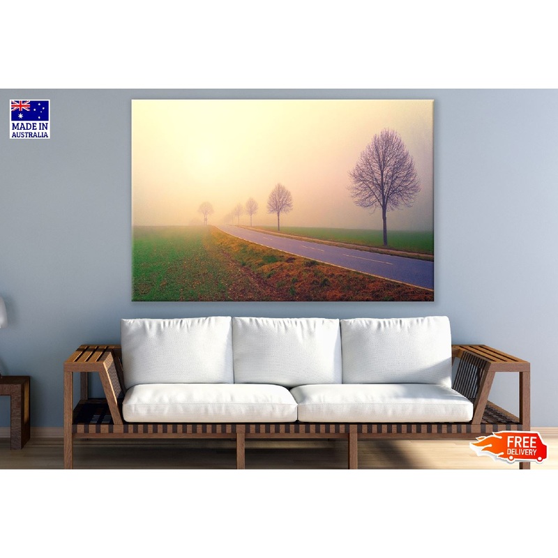 Trees on Road Sunset Photograph Print 100% Australian Made