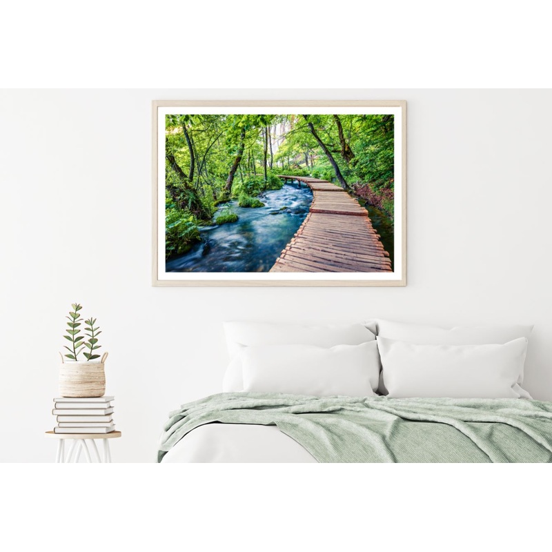 Wooden Pier Over River Photograph Home Decor Premium Quality Poster Print Choose Your Sizes