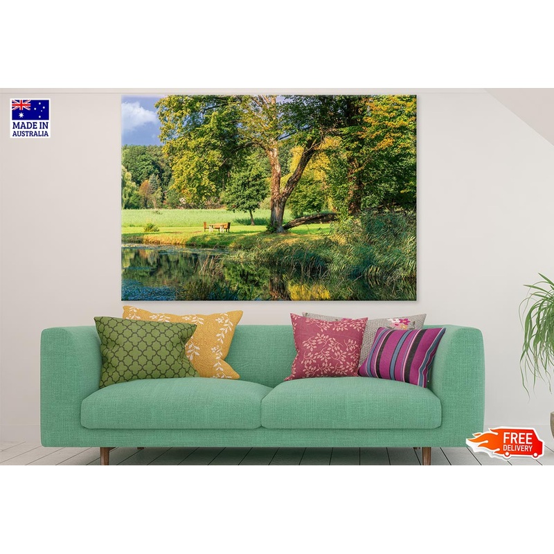 Chairs & Table Near Forest Photograph Print 100% Australian Made