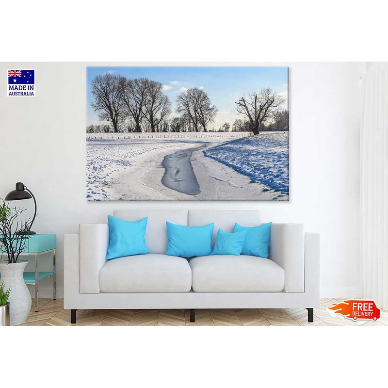 Trees & Snow Covered Ground Photograph Print 100% Australian Made