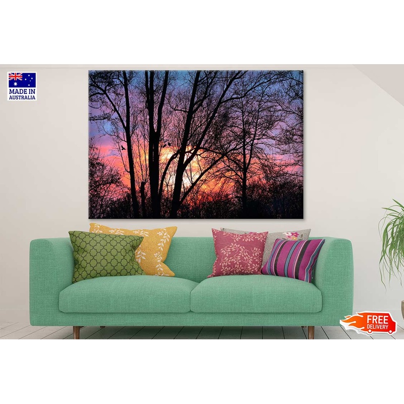 Birds on Tree Sunset Photograph Print 100% Australian Made