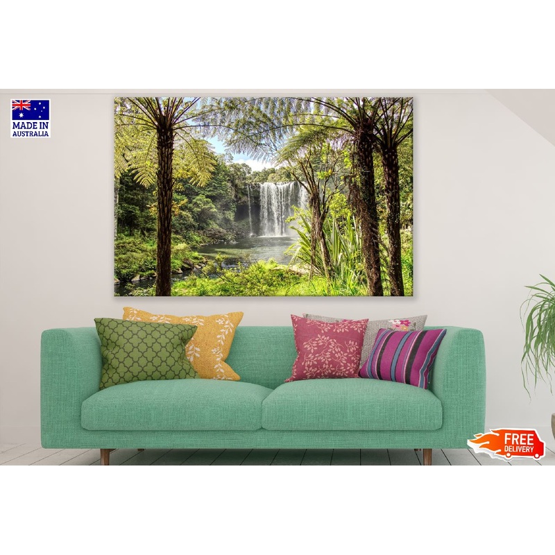 Waterfalls Surrounded by Trees Photograph Print 100% Australian Made