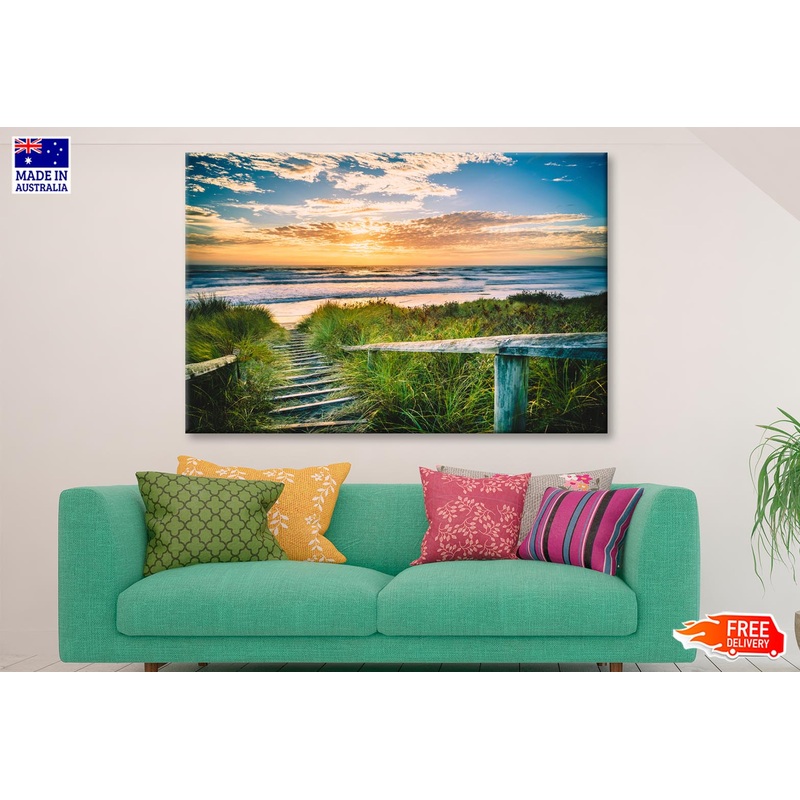 Beautiful View of a Beach at Sunset in Christchurch, New Zealand Wall Art Decor 100% Australian Made