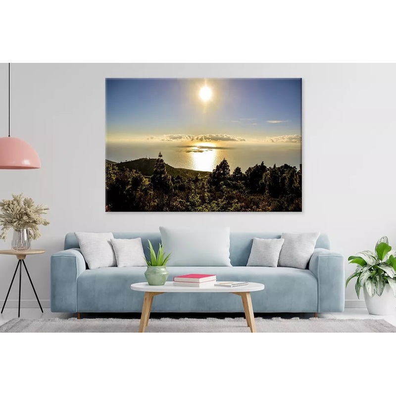 View Of The Ocean With The Sun Wall Art Decor 100% Australian Made
