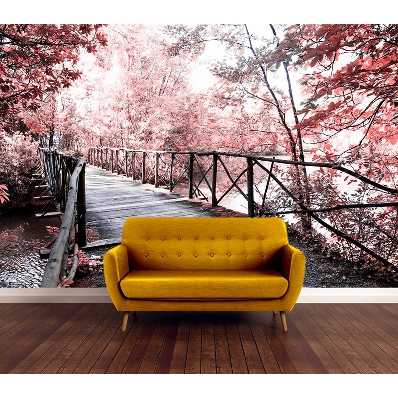 Wallpaper Murals Peel and Stick Removable Bridge & Forest High Quality
