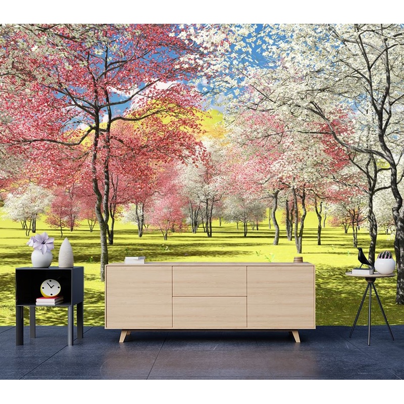 Wallpaper Murals Peel and Stick Removable Colourful Trees High Quality
